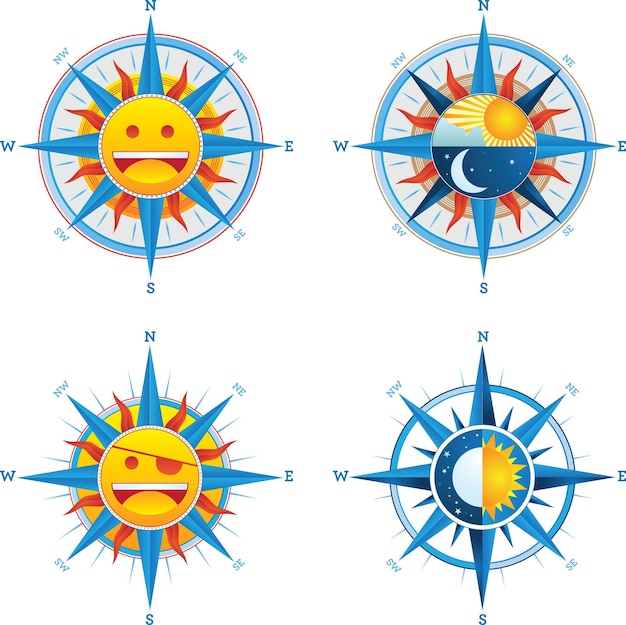 Set of Compass cartoon