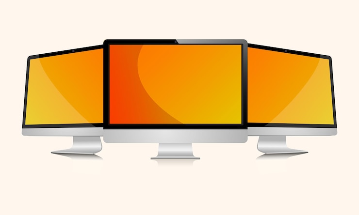 Vector set of computer monitor flat design