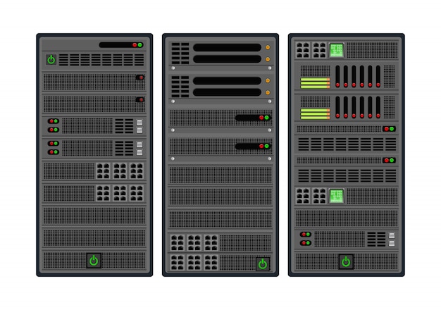 Vector set of computer server