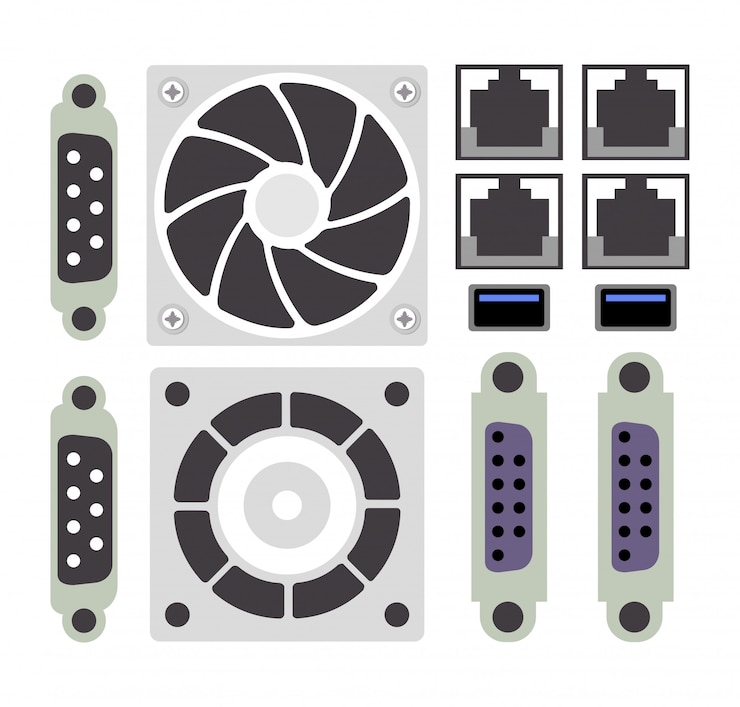 Vector set computeronderdelen