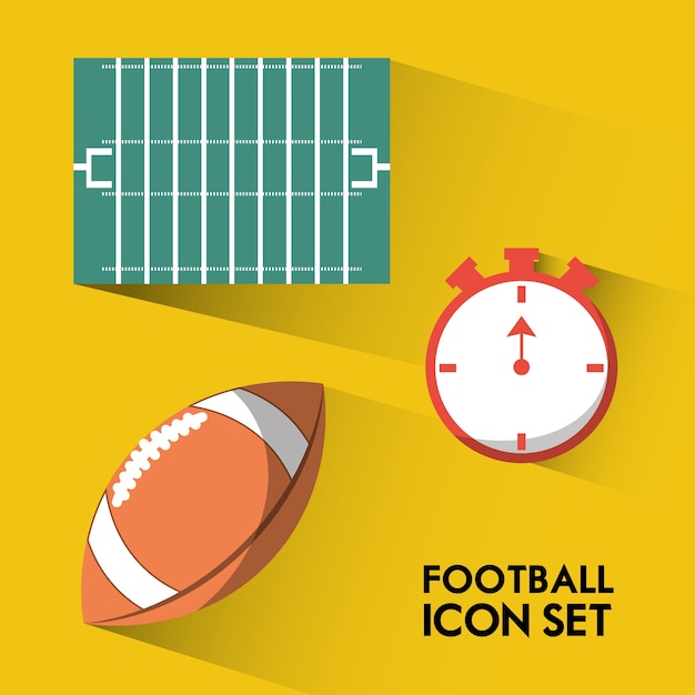 Set concept icon american football sport