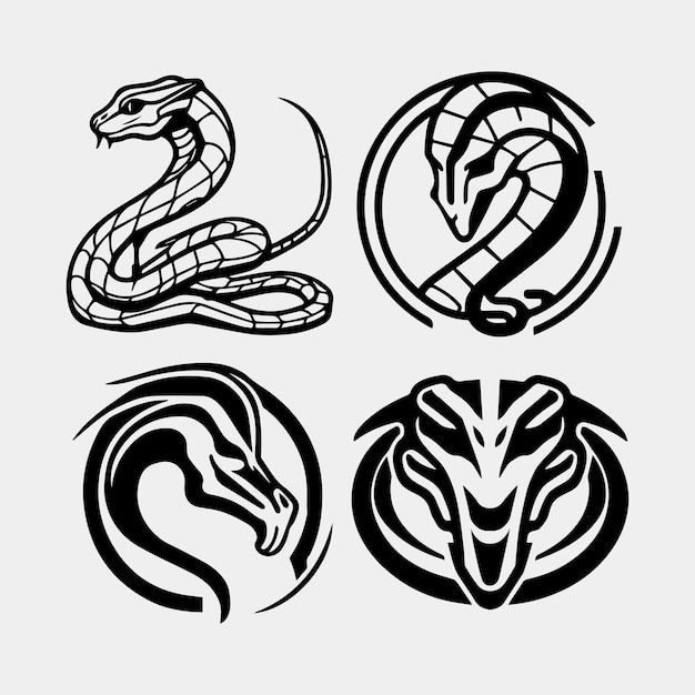 Set of concept snakes logo illustrations vector design elements for designers