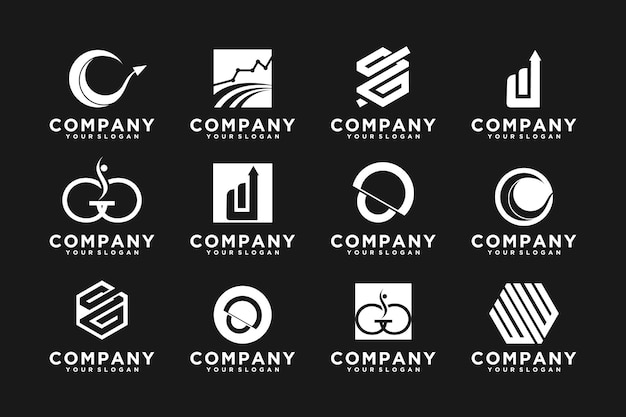 Vector set of consulting logo random logo luxury logo reference logo for your business