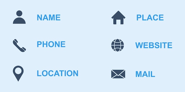 Set of contact us vector icons. Web communication icons phone, site, location, email, mobile, home.