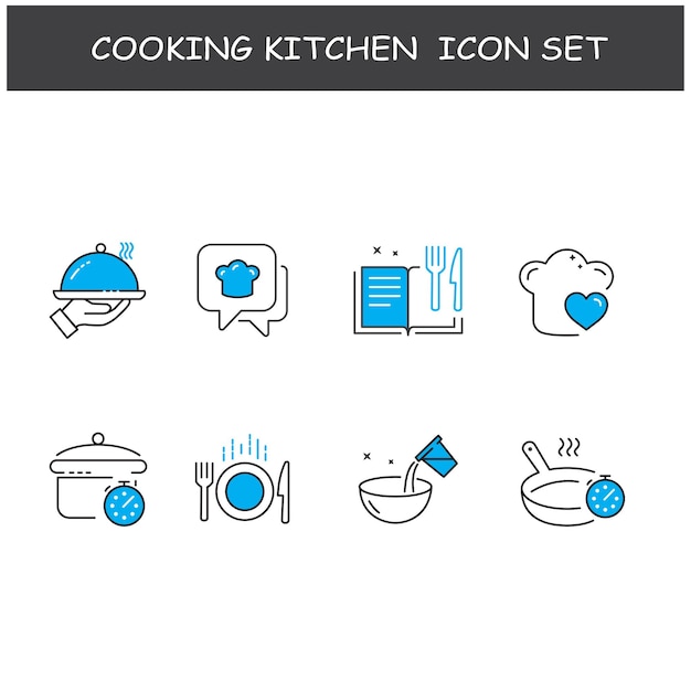 Vettore set di cooking vector illustration icon design