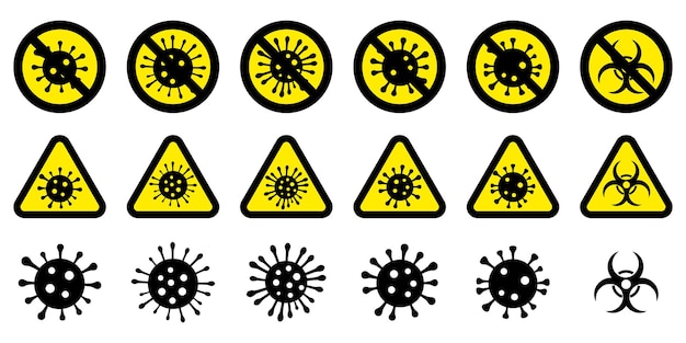 Set of coronavirus warning signs