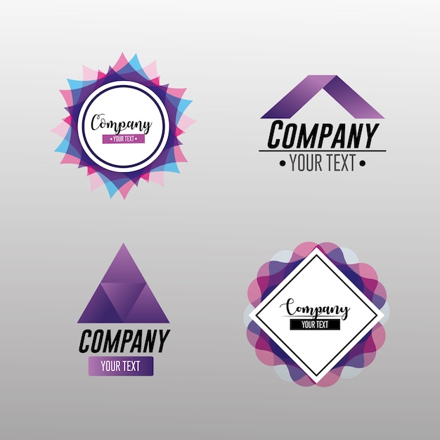 Set corporate emblem stationary template style