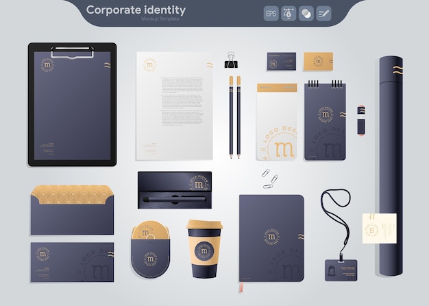 Set of corporate identity templates business style