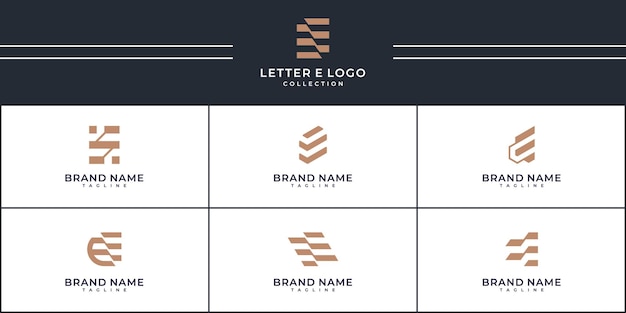 Vector set of corporate letter e logo design inspiration