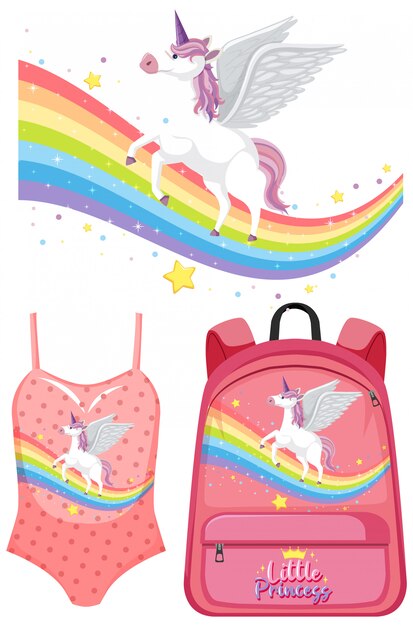 Set of costume with unicorn logo