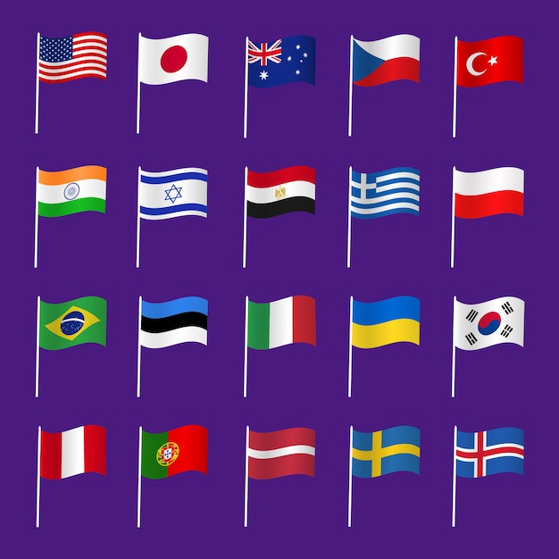 Vector set of country flags