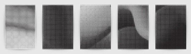 set cover book background. Black and white abstract background with wavy dotted pattern. Halftone ef