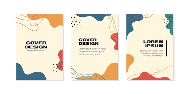 Vector set of cover design background vector