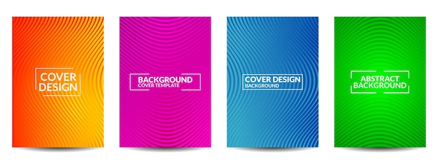 Set of Cover Designs of colorful geometric abstract backgrounds