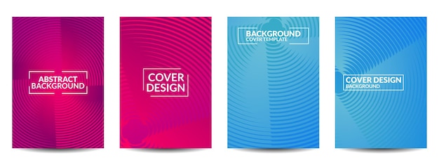 Set of Cover Designs of colorful geometric abstract backgrounds