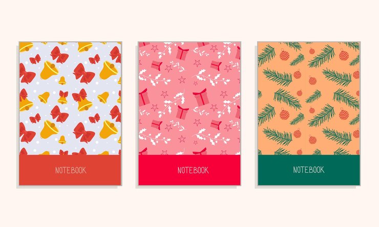 Vector set of cover designs for notebook, notepad, poster or banner, invitation with abstract plants