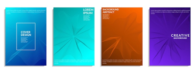 Set Cover Designs van kleurrijke abstracte golvende lijnen achtergrond