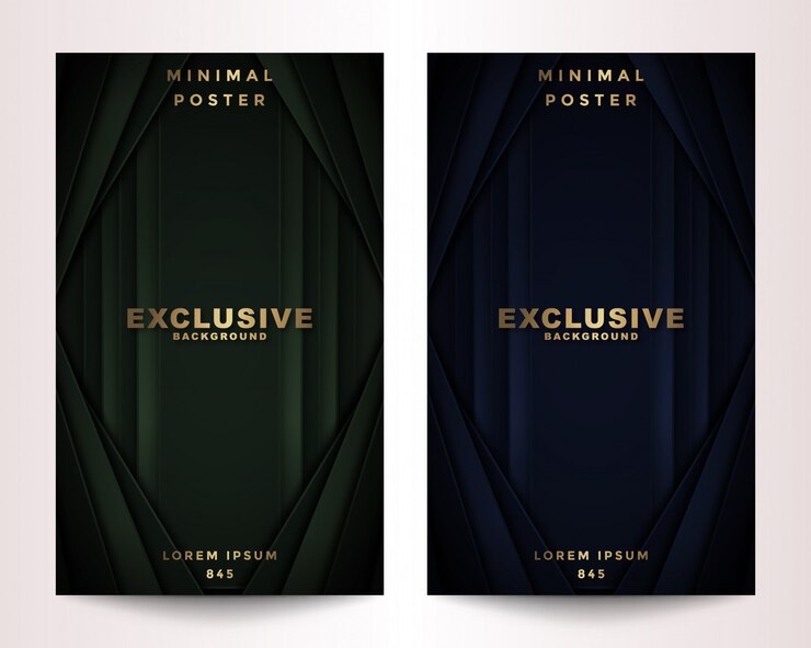 Vector set cover polygonal dark & golden
