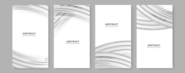 set of cover with Abstract white geometric shapes