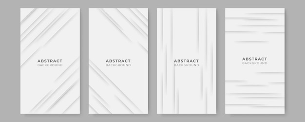 set of cover with Abstract white geometric shapes