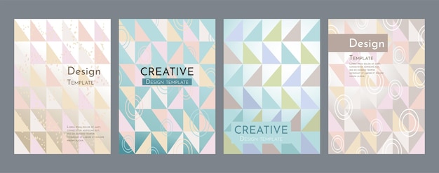 Set covers banners designs Geometric style posters Bright covers for presentations or business cards