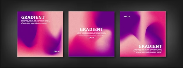 Vector set of covers design templates with vibrant gradient background trendy modern design