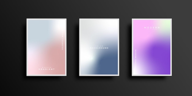 Set of covers design with vibrant gradient background templates