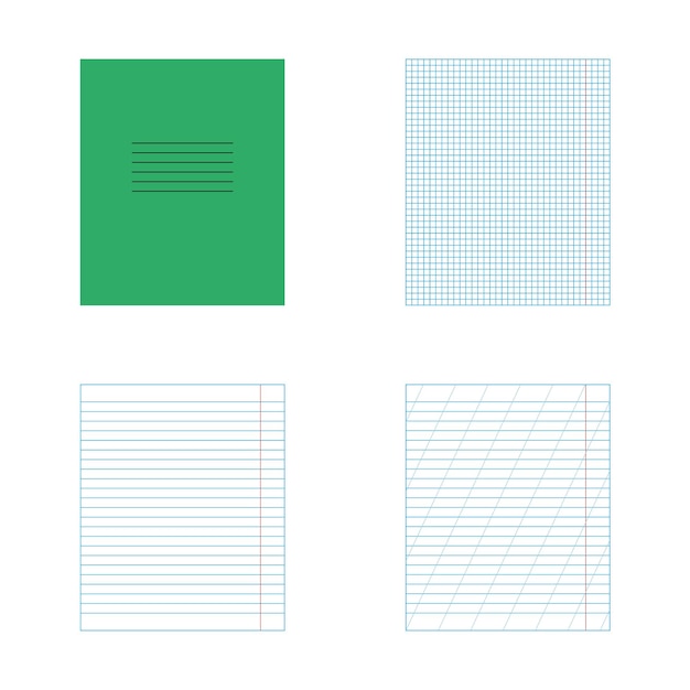 A set of covers and sheets in a line and square blue green colors