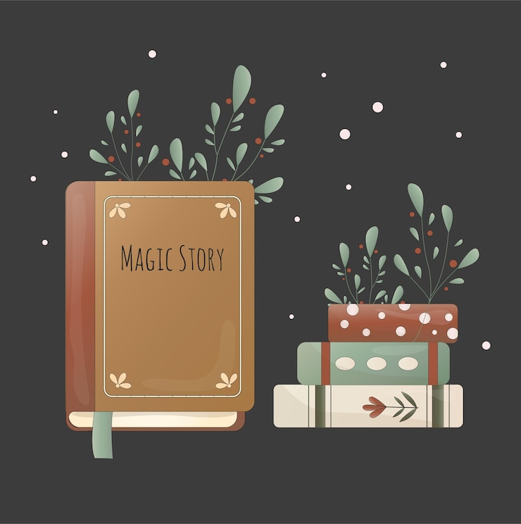 Vector set for cozy reading books and sweets a cup with aromatic tea or coffee