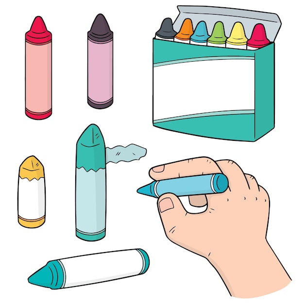 Vector set of crayons