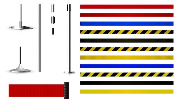 Vector set to create metal barriers with a belts