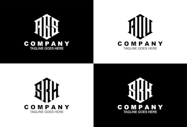 Set creatieve inspiraties voor monogram-logo-sjabloon