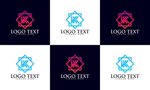 Vector set creatieve monogram letter k logo's,