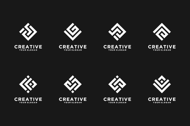 Vector set of creative abstract monogram logo logo inspiration for your business