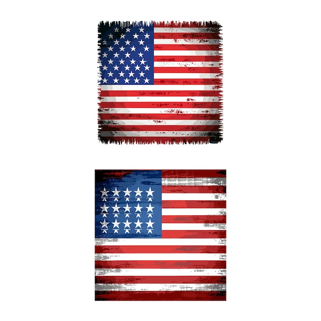 Vector set of creative american flag vector illustration