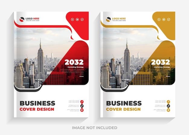 Vector set of creative annual report business book cover design