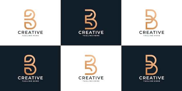 Set of creative b logo