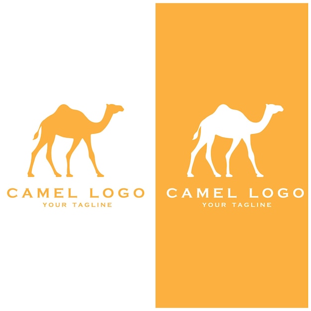 Set di logo cammello creativo con modello di slogan
