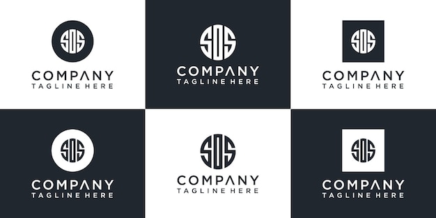 Set of creative circle monogram  logo design