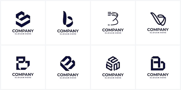 Vector set of creative company logo designs