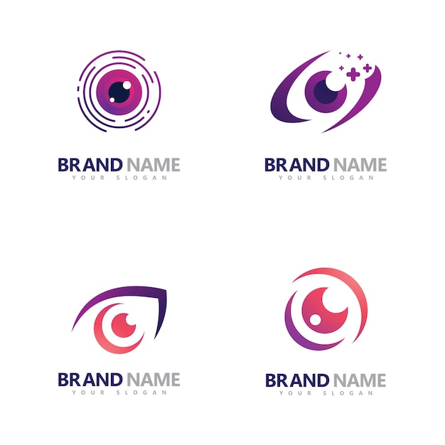 Set of creative concept eyes logo design template eye care logo icon