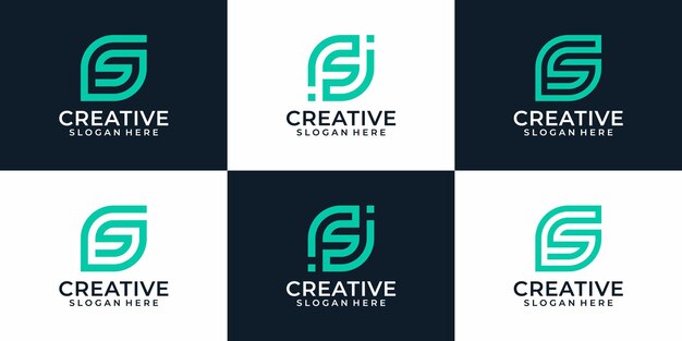 Set di logo creativo elegante lettera s progetta elementi di ispirazione