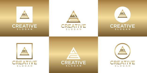 Set di logo monogramma in oro creativo un design