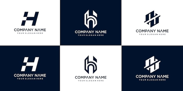 set of creative h letter vector logo design template premium