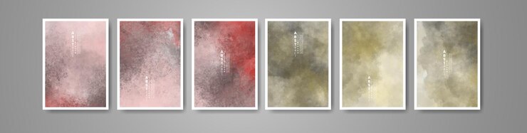 Vector set of creative hand painted abstract watercolor background. design for your cover, date, postcard,