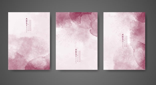 Набор творческих рукописных абстрактных акварельных фонов Дизайн для вашей открытки с датой на обложке