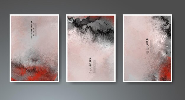 Vector set of creative hand painted abstract watercolor background design for your cover date postcard