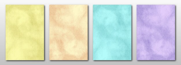 Set of creative hand painted abstract watercolor background.