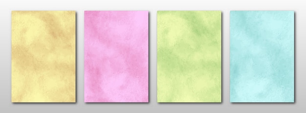 Set of creative hand painted abstract watercolor background.