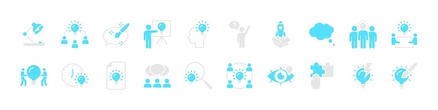 Vector set of creative icons brainstorm idea